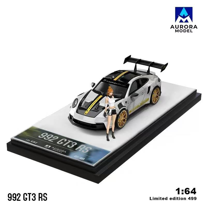 [PRE-ORDER] Mô hình xe AURORA MODEL 1:64 Porsche 992 GT3 RS-Platinum Figure AM644646