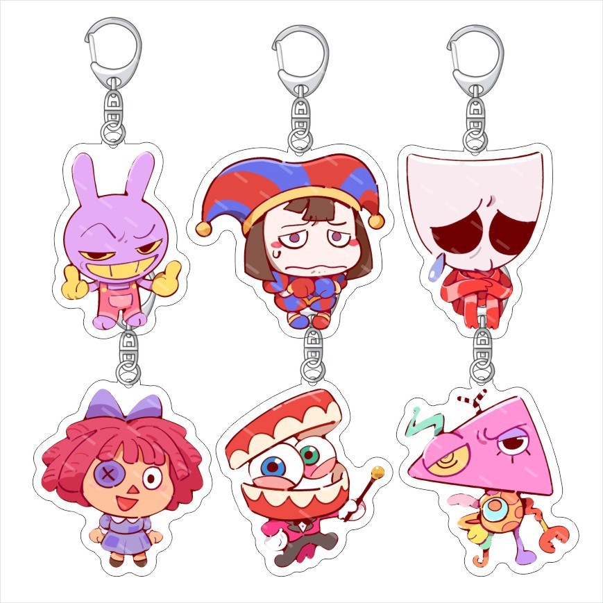 Magic Number Circus Acrylic Móc khóa The Amazing Digital Circus Acrylic Mặt dây chuyền