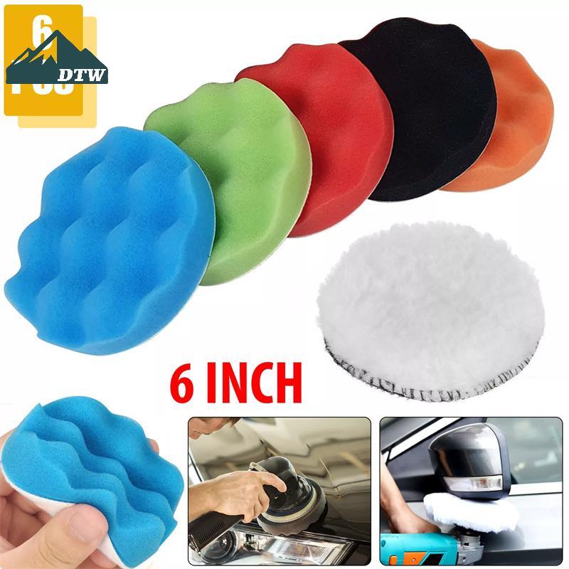 DTW 6 Pa 6 Inch pound Đánh Bóng Miếng Lót Cắt Miếng Bọt Biển Bộ Dụng Cụ Đánh Bóng Ô Tô Bọt Biển Tự D