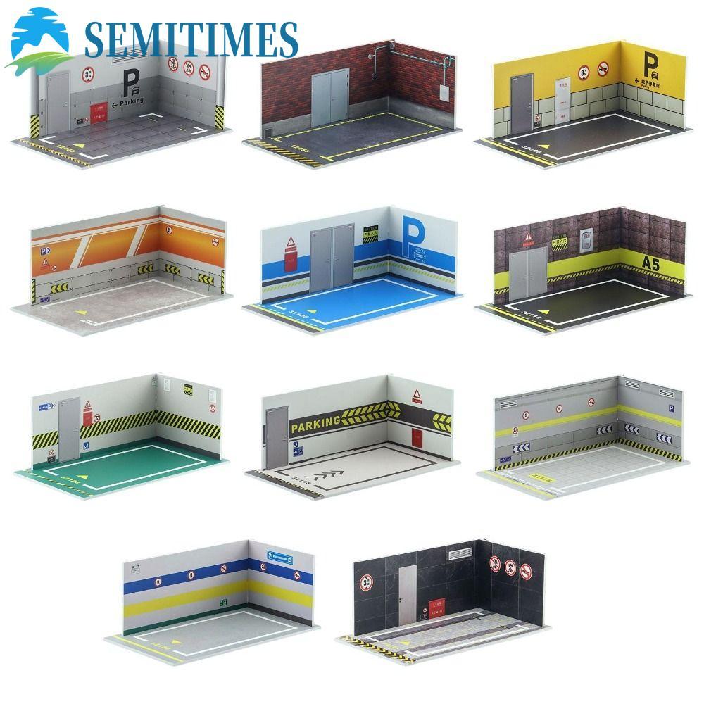 LUNAEDGE 1 / 32 Nhà để xe ô tô, Chất liệu PVC Bãi đậu xe Mô hình bãi đậu xe, Bộ sưu tập Trang trí Mô