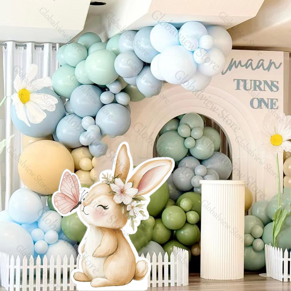 36-12IN Hoa Thỏ Cắt Thỏ Thỏ Có Hoa Bướm Đảng DIY Trang Trí Bọt Ban Cắt Bé Gái Tắm Sinh Nhật Phông Nề