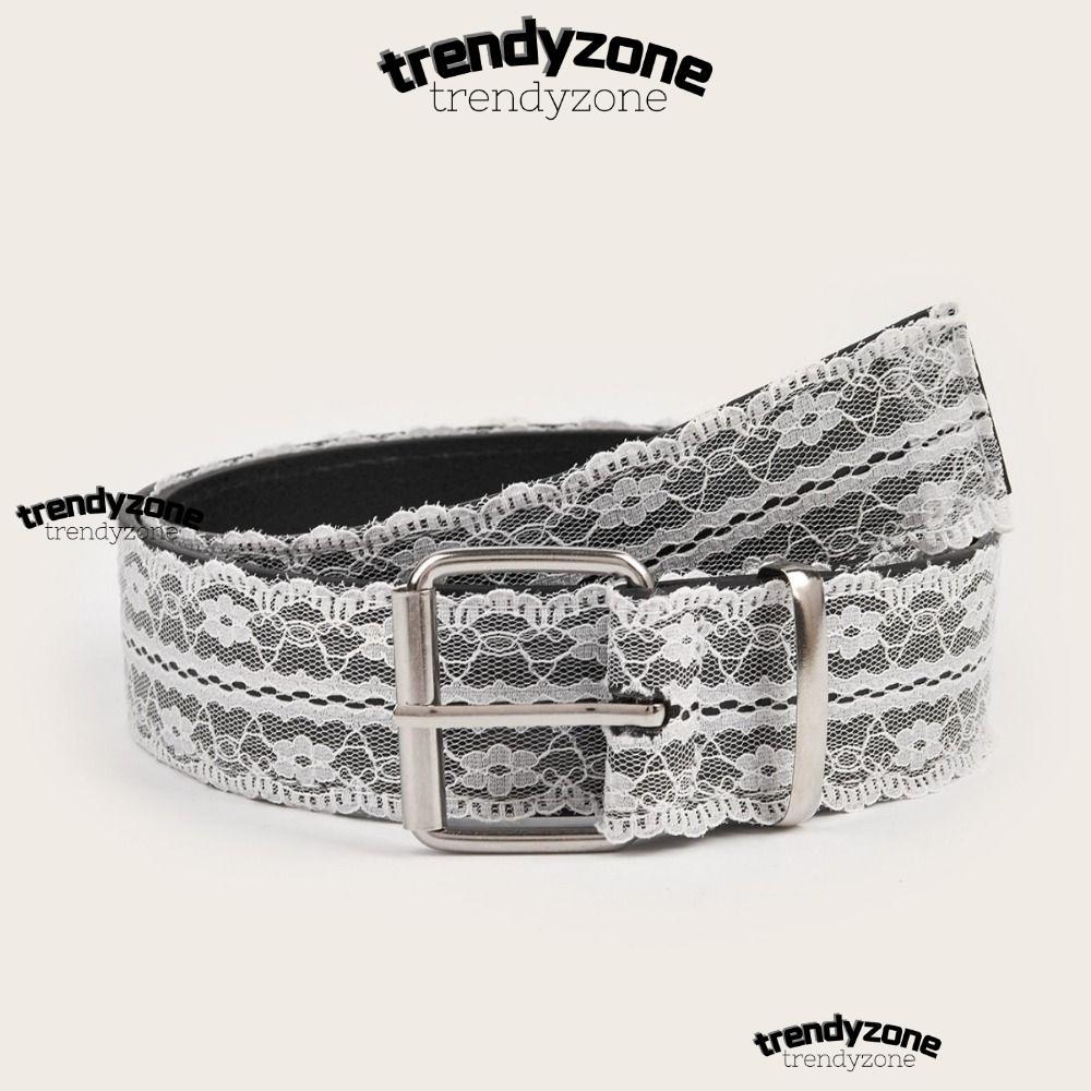 Thắt lưng ren Trendyzona A0 - Da và ren hoa màu trắng, phù hợp làm quà tặng