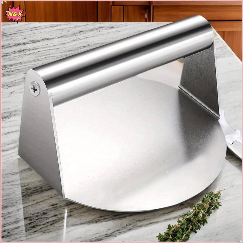 N & X Thép không gỉ Smash Burger Press Hamburger Patties Meat Masher Khuôn ép thịt tròn cho các loại
