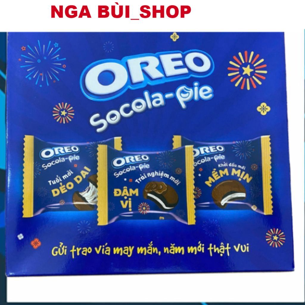 (SALE LỚN) Bánh Oreo Socola Pie nhân dẻo hộp 336g,Bánh Oreo Pie Vị Marshmallow,Bánh mềm Oreo Pie Kin