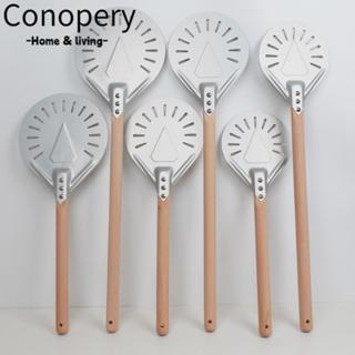 CONOPERY Nhôm Xẻng Pizza, Chống Trơn Trượt Đục Lỗ Xoay Pizza Peel Paddle, Tay Cầm Bằng Gỗ 7 / 8 inch Chuyên Nghiệp Bánh Pancake Pizza Turner Phụ Kiện Lò Nướng