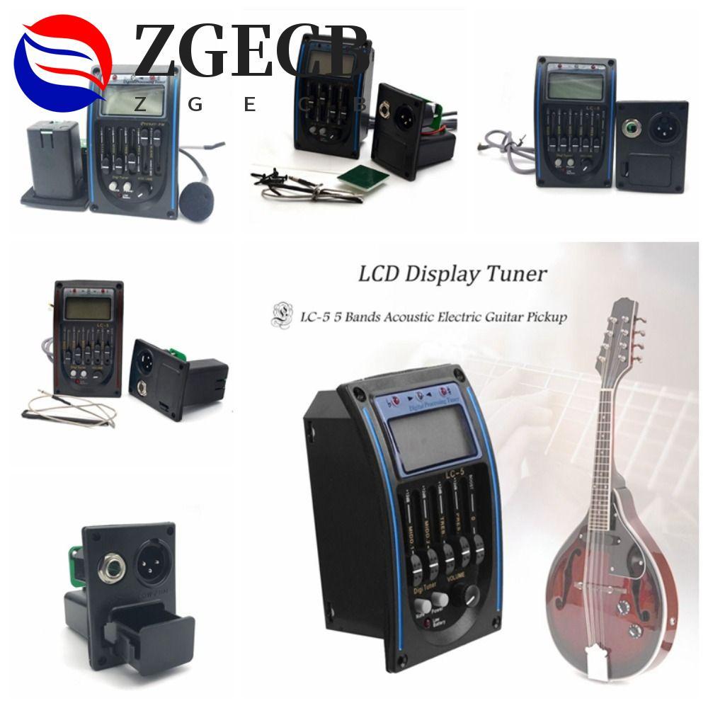ZGECB Band Acoustic Guitar Preamp, LC-5 / 4 5 Band Guitar Tuner System, Piezo Pickup EQ Equalizer Ki