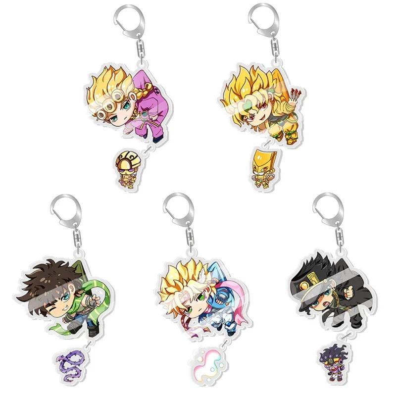 Anime JoJos Bizarre Adventure Keychain Kujo Jotaro Kakyouin Noriaki Yoshikage Acrylic Key Chain Bag 