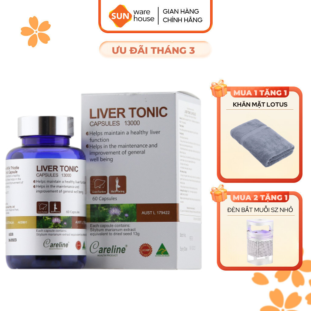 Viên Uống Bảo Vệ Cải Thiện Chức Năng Gan CARELINE Liver Tonic 60 Viên