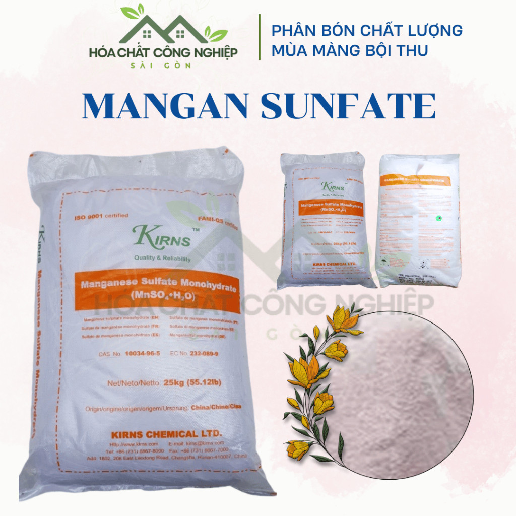 Sỉ&lẻ [TÚI 1KG] Phân Bón vi Lượng Mangan ( MnSO4.H2O)