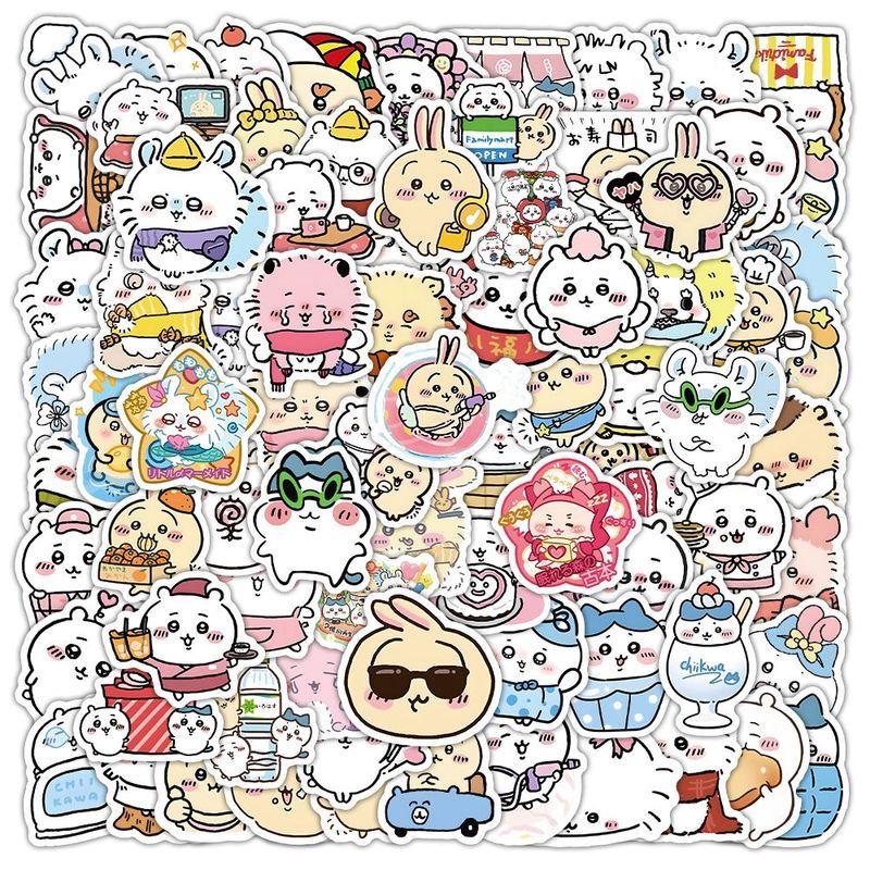200 Miếng Dán Chiikawa Dán Chiikawa Họa Tiết Hoạt Hình Trang Trí Sổ Tay diy Sổ Tay Chống Thấm Nước D
