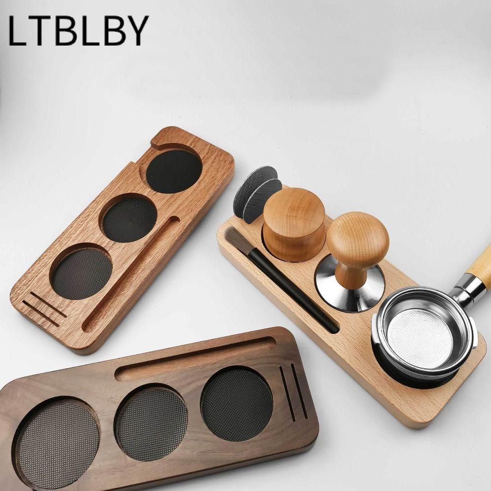 LTBLBY Portafilter Giá Đỡ, Lưu Trữ Gỗ Cà Phê Tam Giác Mat Station, 51 / 58mm Cà Phê Tamping Station 