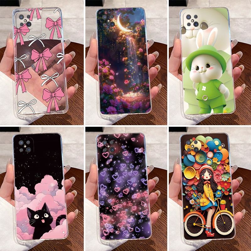 Ốp Lưng Cho Oppo Reno 4Z 5G CPH2065 A92s Sang Trọng Dễ Thương Tình Yêu Thỏ Ngộ nghĩnh Trong Suốt Mềm