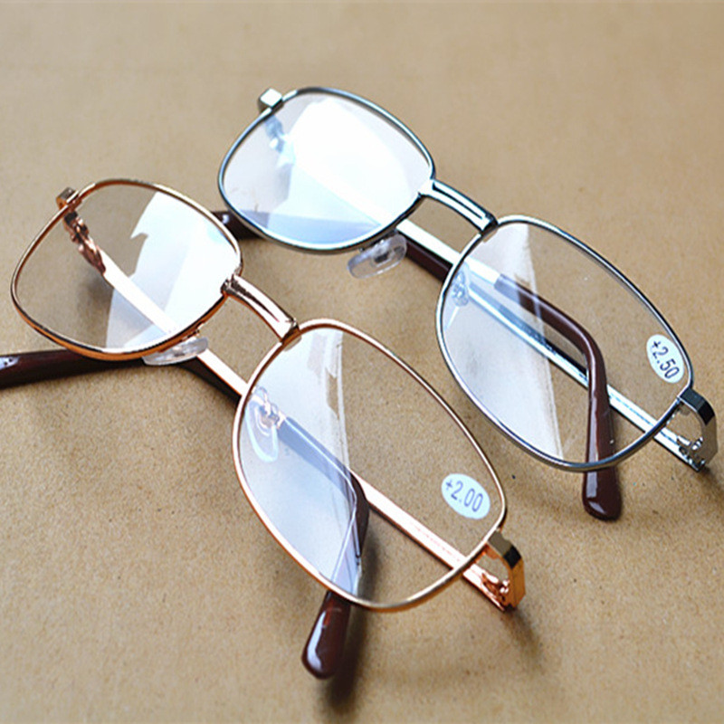 New model of reading glasses with metal frame, fashionable full-frame reading glasses, copper frame 