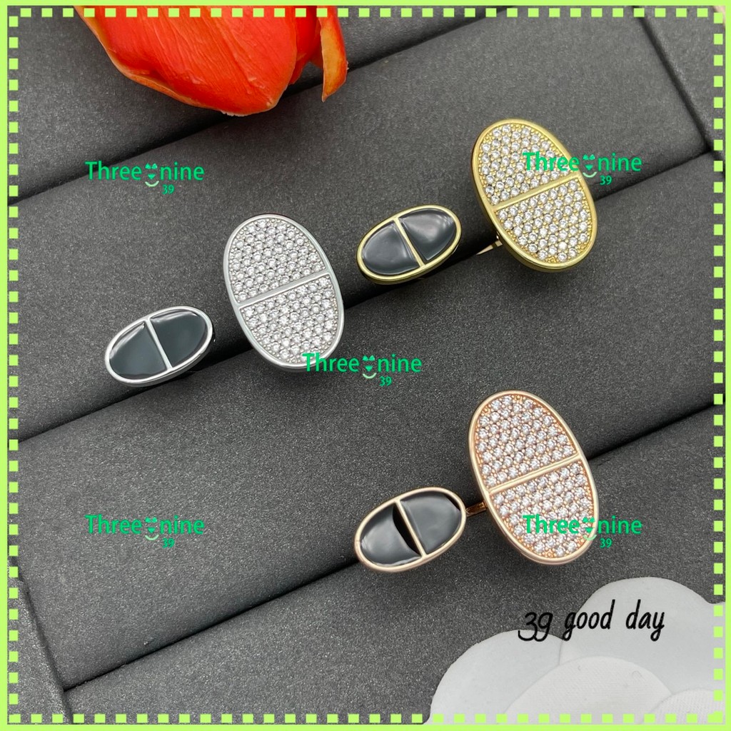 [H-home] Nhẫn mở thời trang hai màu kim cương-63078