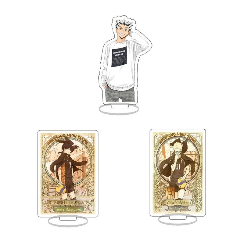 Standee Haikyuu Mô Hình Anime Vua Bóng Chuyền Acrylic 8cm Trang Trí Bàn Học Kageyama Bokuto Tsukishi