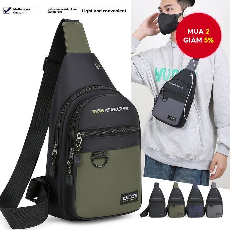 Túi đeo chéo nam đa chức năng Giải trí ngoài trời Du lịch đeo vai Công suất lớn Túi thắt lưng mỏng bền bỉ để chạy bộ