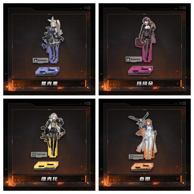 Standee Anime Game Girls Frontline M4A1 M16A1 Vector Springfield Mô Hình Mica Trang Trí Bàn Học Cao 