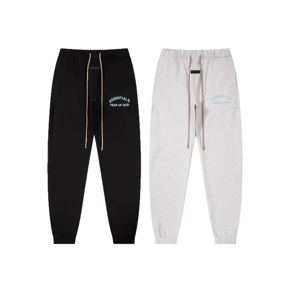 FOG Fleece Lined ESSENTIALS Double-stitched letter-embossed unisex jogger sweatpants
