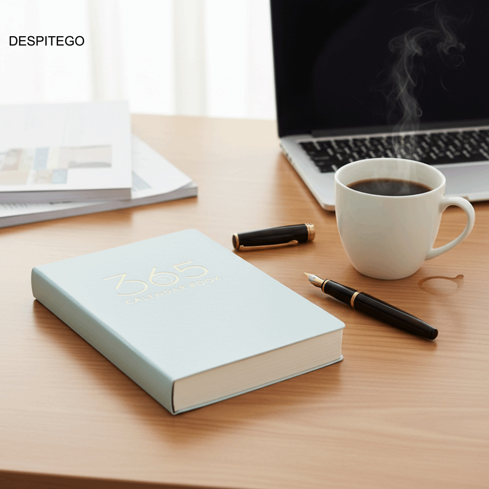 DESPITEGO Daily Journal, Pen Loop Elastic Bond A5 Journal, Goal Organizer 320 tờ Chỉ mục hàng tháng 