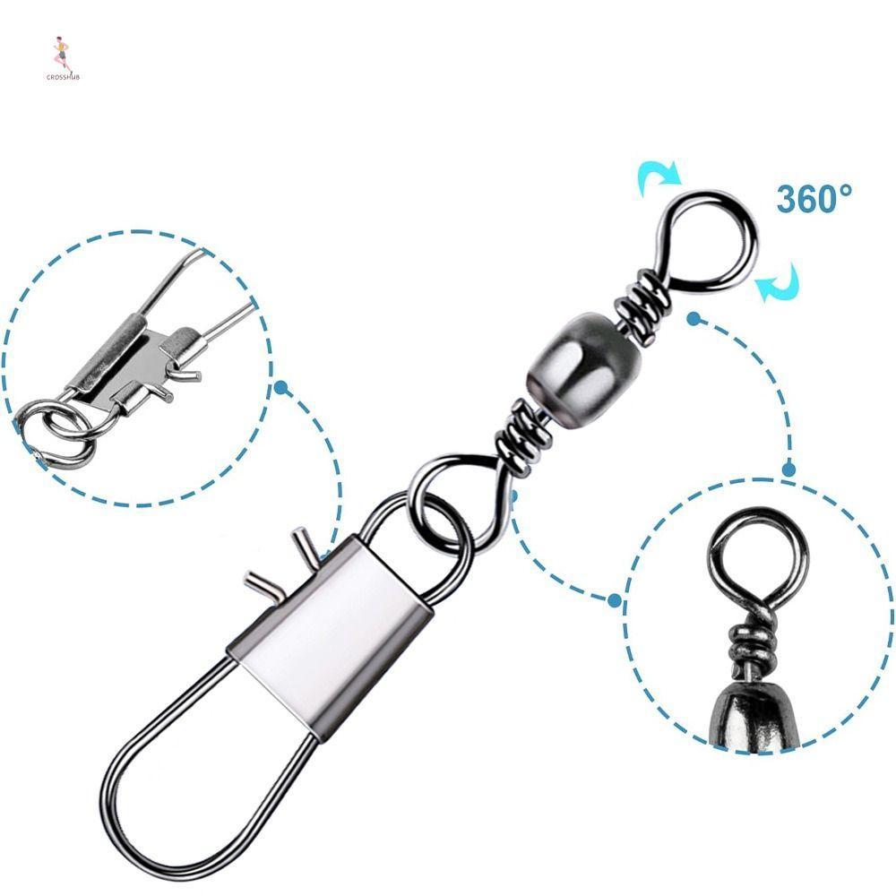 CROSS 100 Cái / gói Xoay Đầu Nối Câu Cá, Thùng Thép Carbon Cán Xoay Snap Fastlock Kẹp, Hình Chai Với