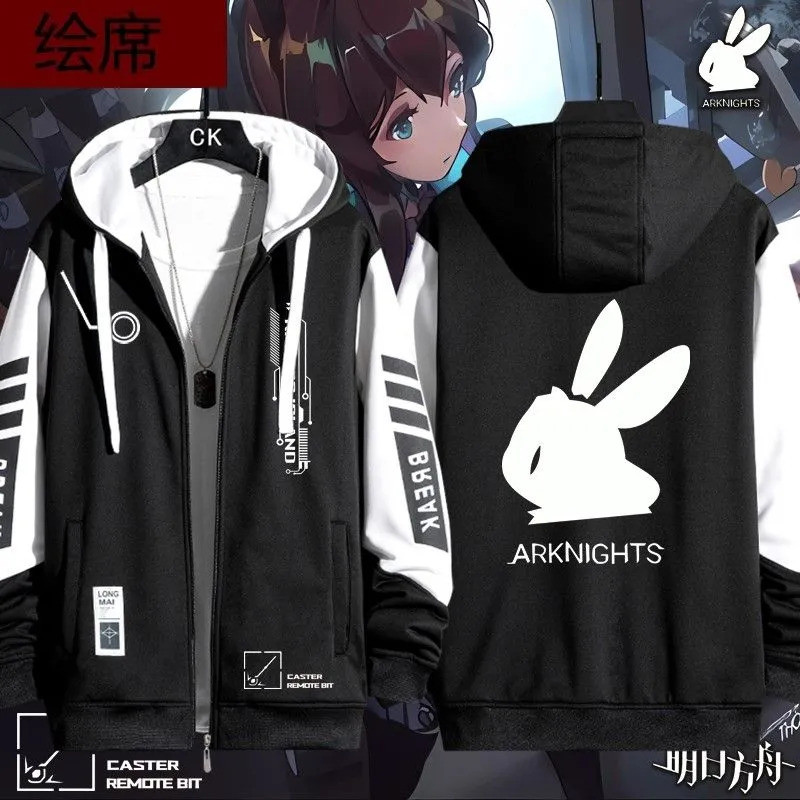 Arknights Amiya 3D Cosplay hoodie nam/nữ - thời trang dạo phố hip hop anime Nhật Bản với bông tai kẹ