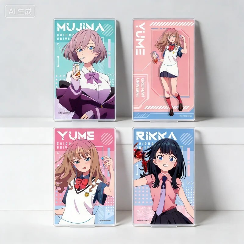 Mô hình Standee Anime Gridman Universe nhân vật Rikka Takarada Yume Minami Mujina Acrylic Mica cao c
