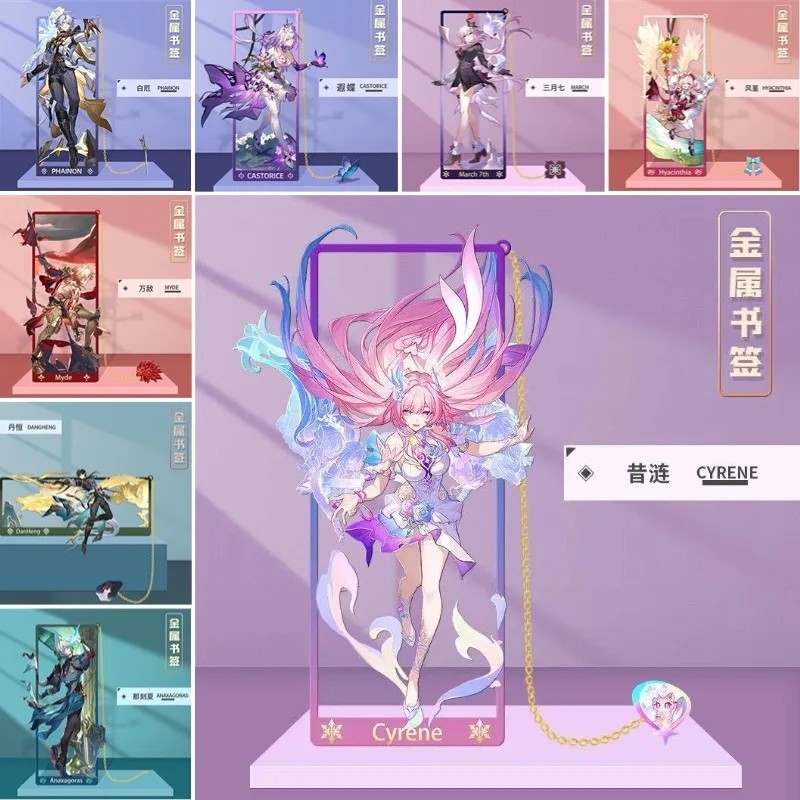 Bookmark Kim Loại Honkai Star Rail HSR Amphoreus Phainon Cyrene Dan Heng March 7th Castorice Hyacint