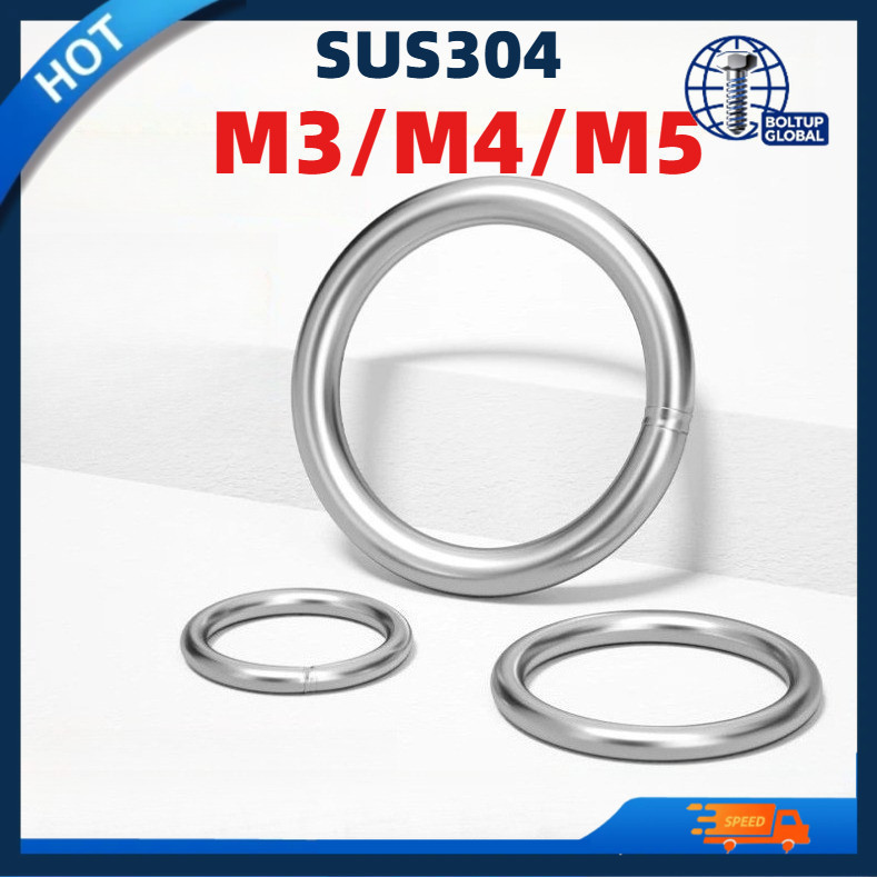 Vòng chữ O hàn rắn bằng thép không gỉ 304, vòng thép nâng, vòng kết nối võng yoga, vòng kéo tay thú 