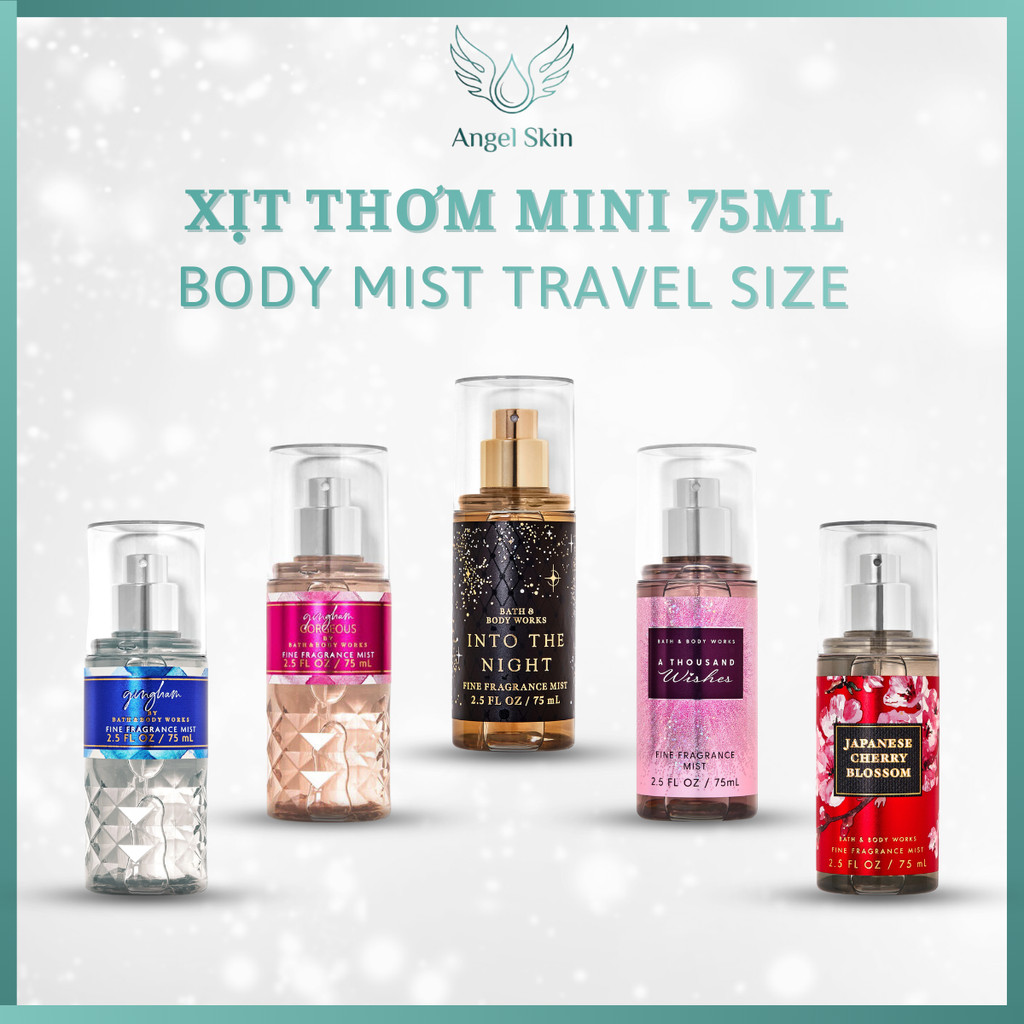 Body Mist BBW MiniSize 75mL Auth US -  Xịt thơm toàn thân Bath And Body Works Hương Nước Hoa Mini 75