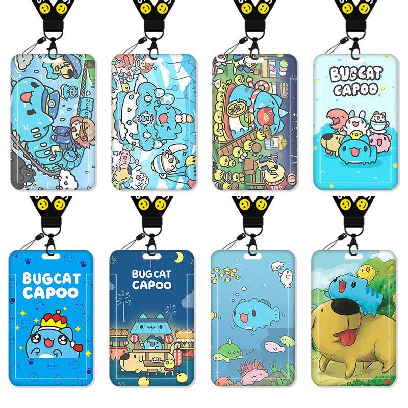 Mèo Côn Trùng Cà Phê Chấm Bi Đựng Thẻ Bữa Ăn Sinh Viên Xe Buýt Trường Thẻ Làm Việc ID Chủ Thẻ Làm Vi