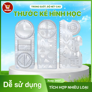 Thước kẻ hình học và thước đo góc đa năng, có thể xoay, độ nét cao, trong suốt, chính xác, bền và nhẹ nhàng cho tay.