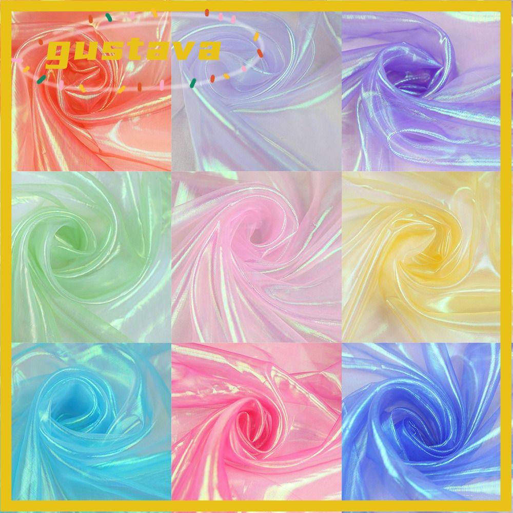 Vải GUSTAVA Organza, Vải tuyn Laser trong suốt sáng bóng, Chất liệu thủ công Váy Organza mỏng Sân kh
