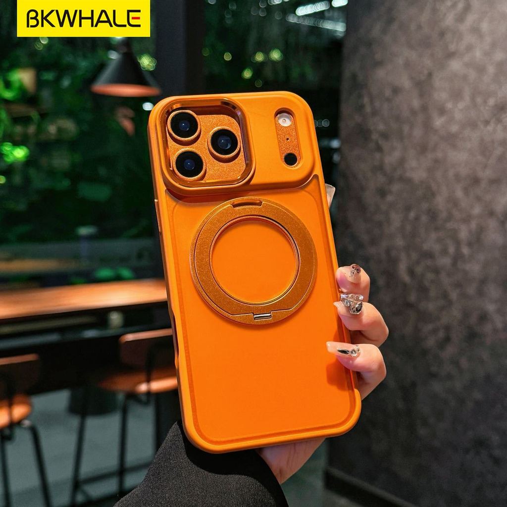 Ốp lưng BKWHALE Matte từ tính iphone17 Pro có giá đỡ vòng 360, Vỏ bảo vệ thả cho iPhone 17 16 15 Pro