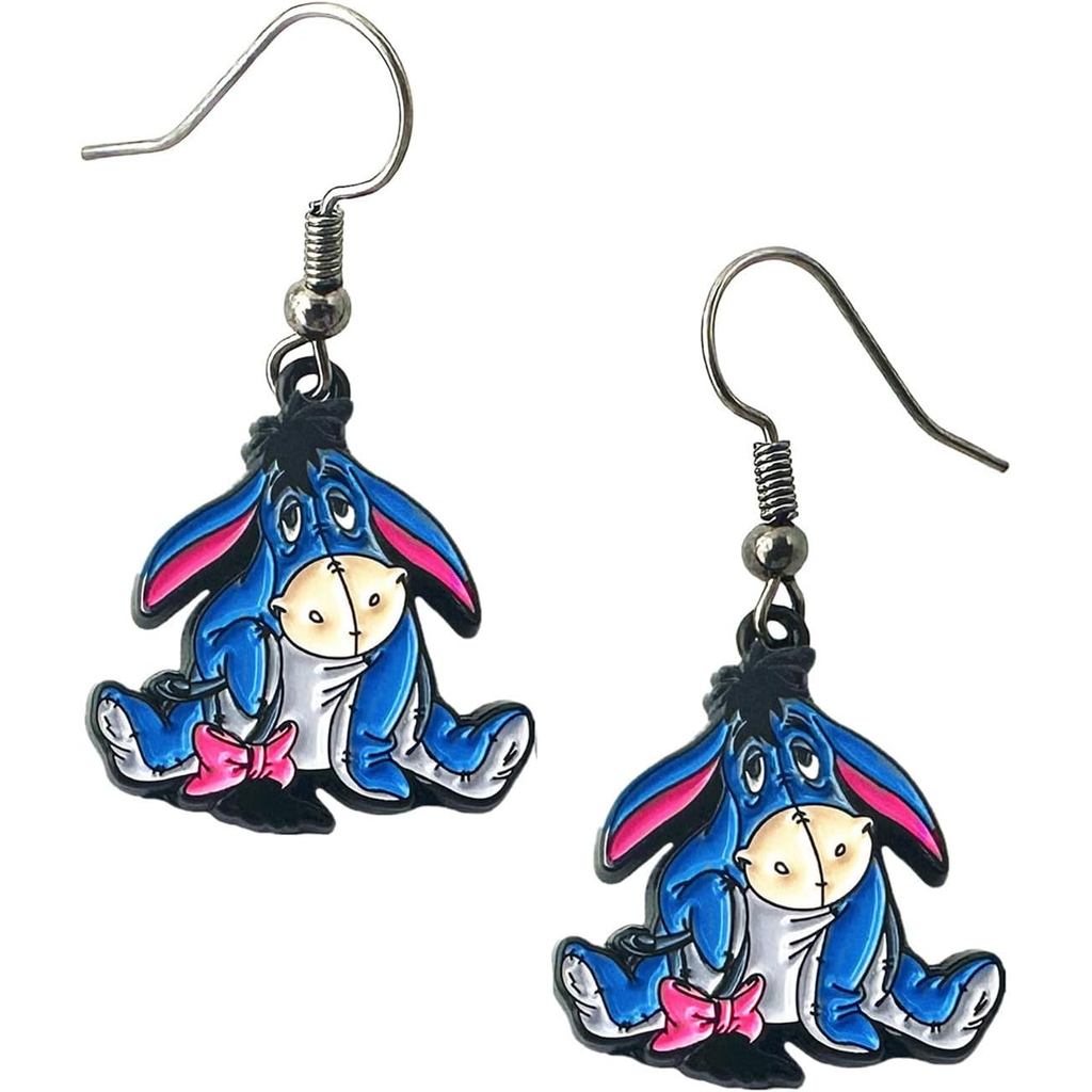 Hoạt Hình Dễ Thương Donkey Eeyore Bông Tai Stud, Bông Tai Hợp Kim Kẽm Cho Nữ Và Nam