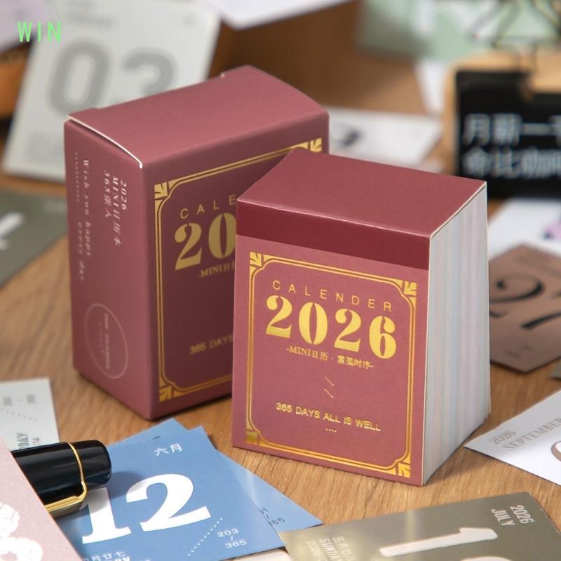 WIN 2026 Lịch để bàn có thể xé được 365 ngày Lịch hàng ngày để ghi chú Danh sách kiểm tra Tổ chức và