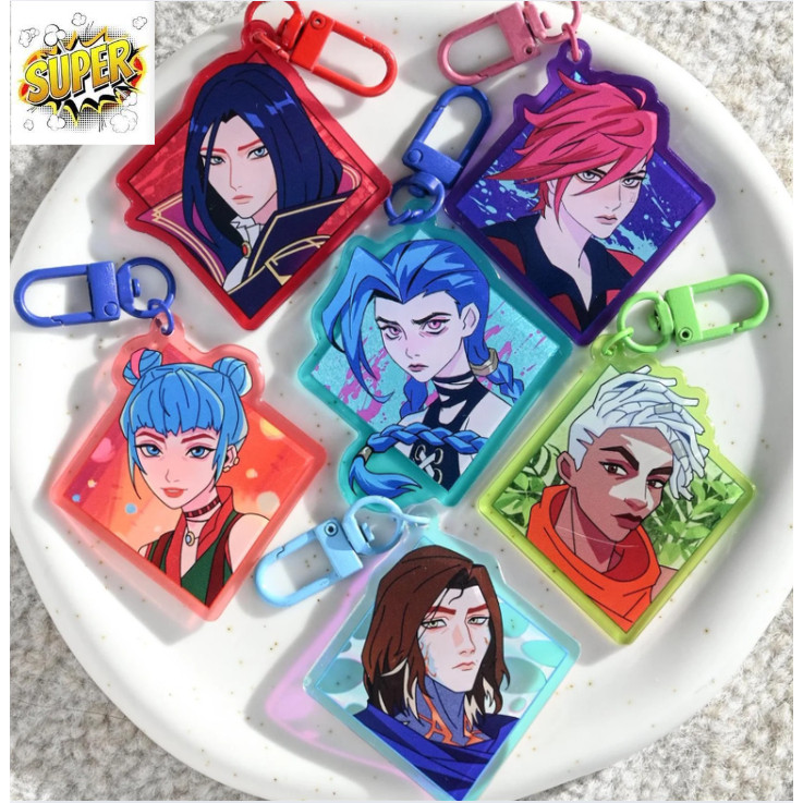 Móc khoá Arcane Acrylic Charms - Jinx Vi Caitlyn Ekko Viktor Keychain
