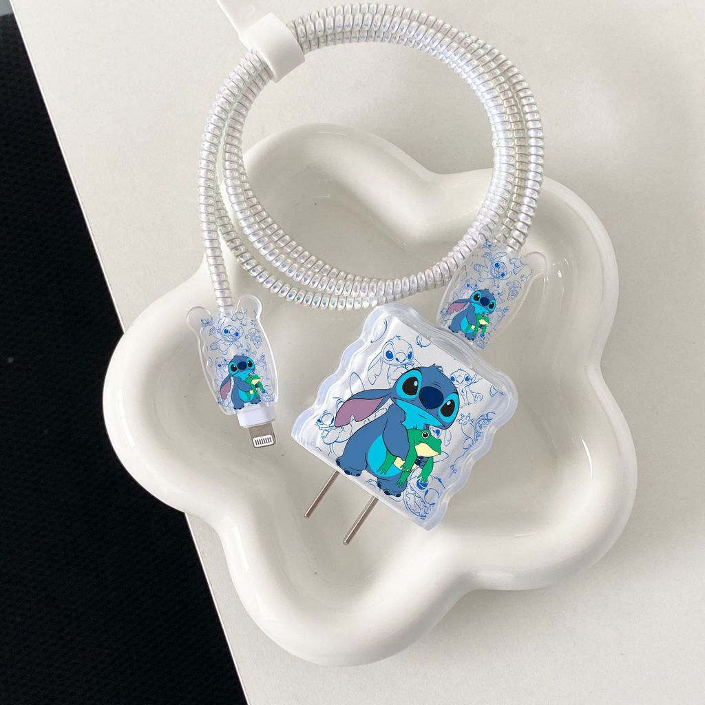 Phim Hoạt Hình Cuộn Cáp Điện Thoại Di Động Sạc Vỏ Bảo Vệ Cho Apple IPhone 18 / 20W Stitch Cable Wind