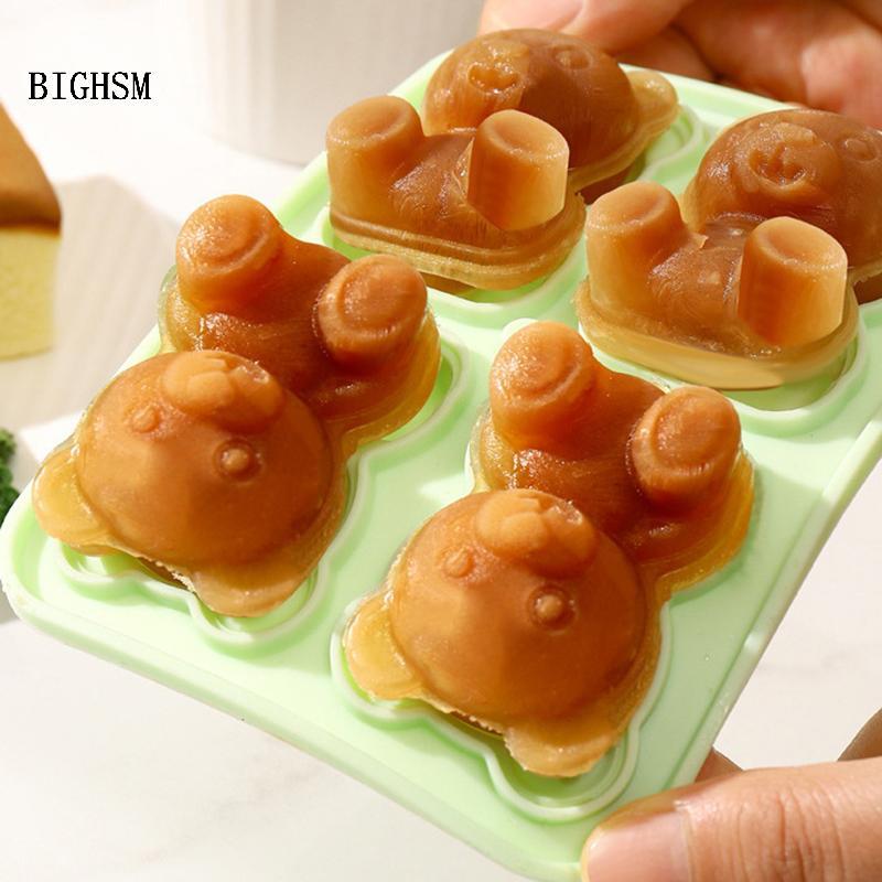 BIGHSM 3D Bear Ice Cube Mold Bear Ice Cube Tray, Máy làm bóng đá silicon dễ dàng phát hành, Khay uốn