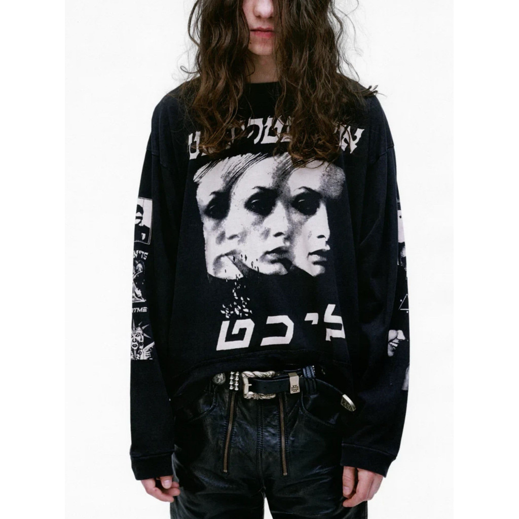 JN1H Enfants Riches Deprimes ERD The Moody Rich Kid's Long Sleeve Shirt T Trendy top with a contoure