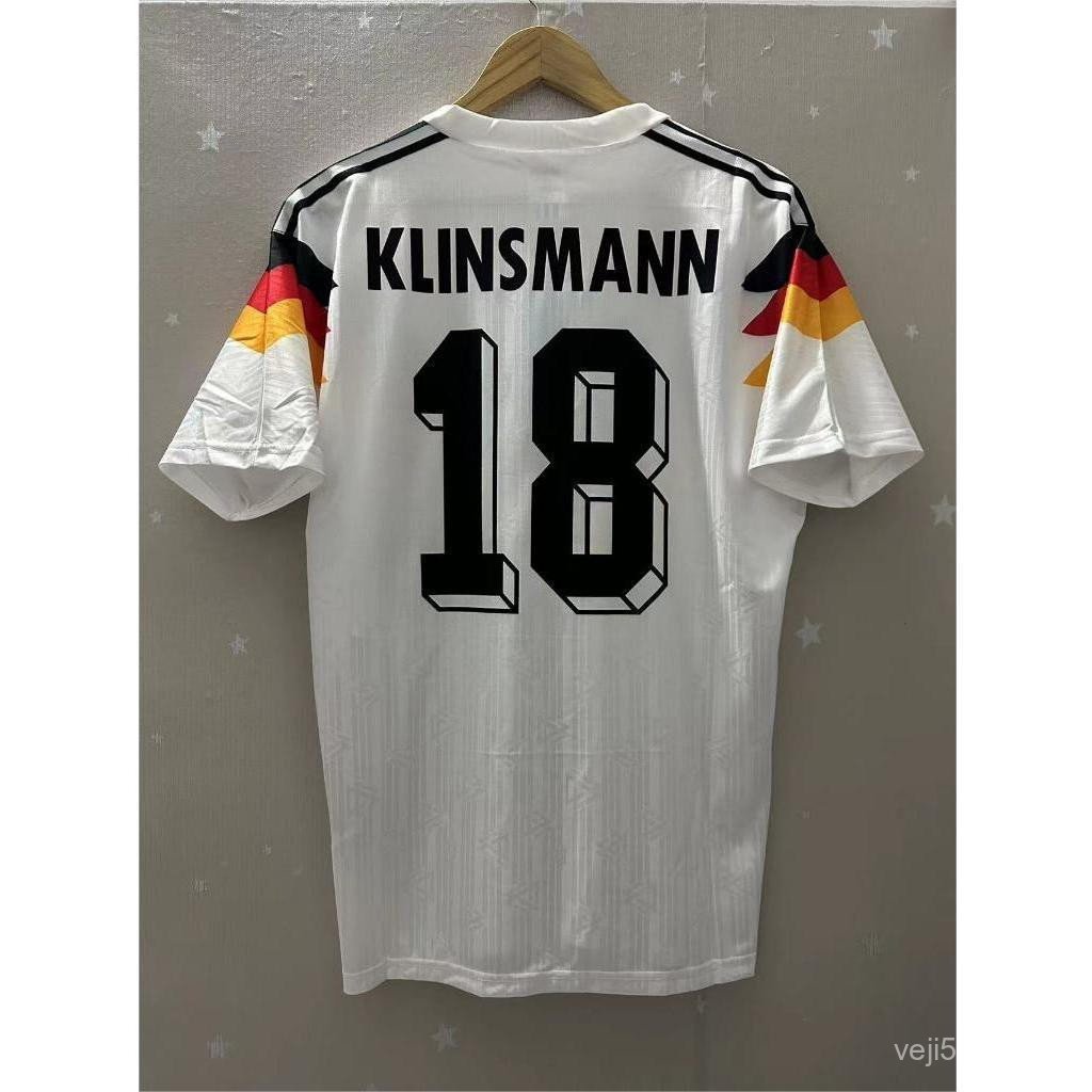 Áo bóng đá cổ điển Đức 1990 KLINSMANN MATTHASU Áo bóng đá tay ngắn Áo bóng đá nam