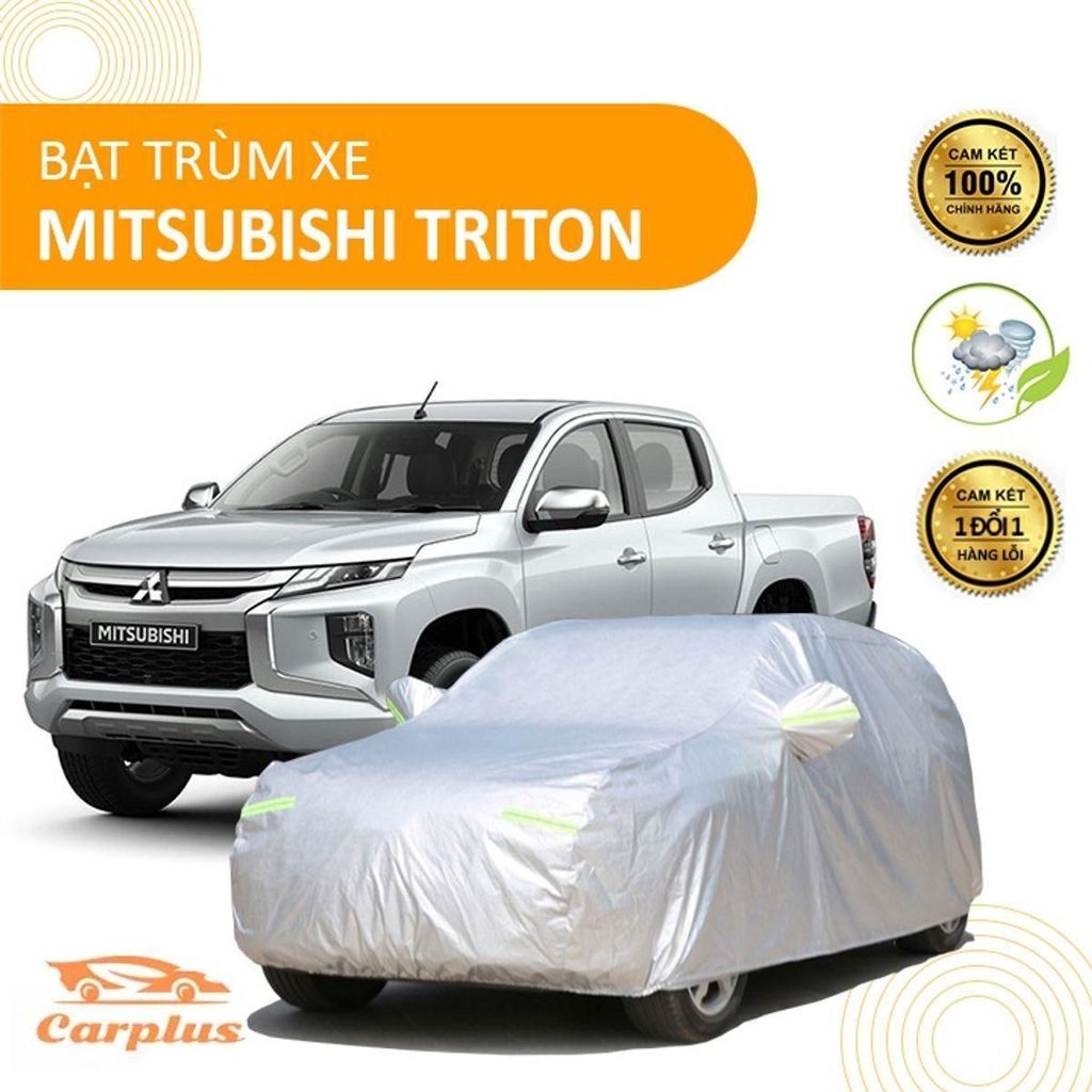 Bạt Phủ Xe Ô Tô Bán Tải Mitsubishi TRITON 3 Lớp Tráng Nhôm Chống Nắng Mưa Không Thấm Nước Chống Nóng