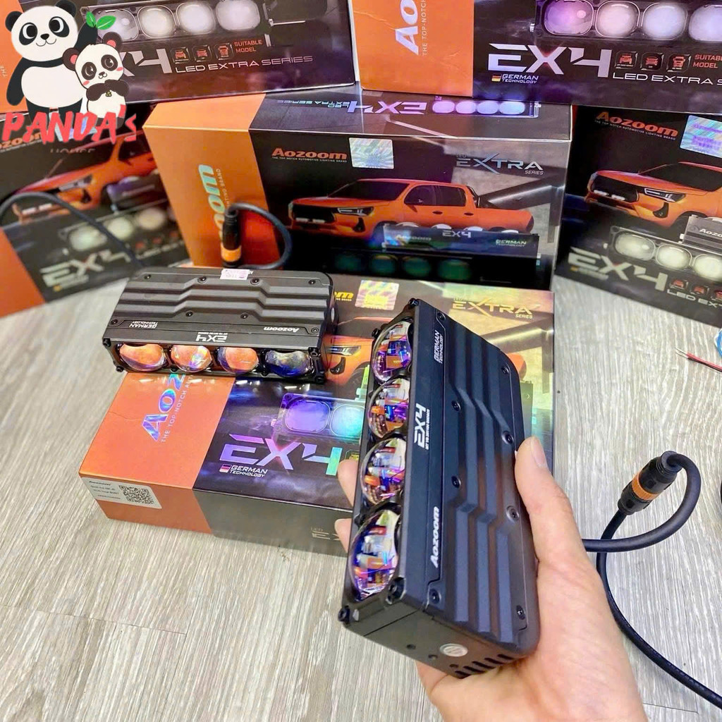 Aozoom Ex4, Đèn Trợ Sáng Aozoom EX4 Nhiệt Màu 5000K Công Suất 200w 1 cặp Chống Nước IP68 - BH 24T