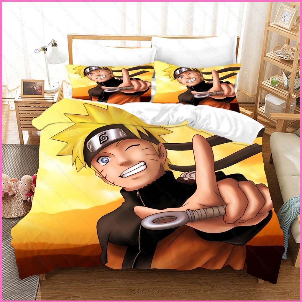 G13 3 TRONG 1 NARUTO Bedsheet Set Queen Size Bed Sheet Anime Nhật Bản Sasuke Phòng Ngủ Thoải Mái Có 