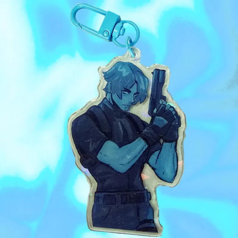 Móc khóa Leon Kennedy Resident Evil 4 RE4 Mica Acrylic phụ kiện trang trí balo túi xách quà tặng fan