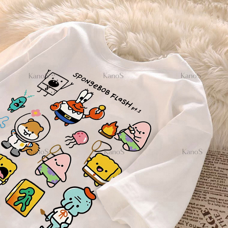 Áo thun oversize ngắn tay, họa tiết Y2K cổ tròn | Kanos Shop