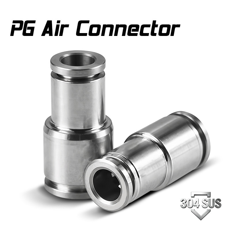 Thép không gỉ 304 khí nén khí Đầu nối nhanh Giảm tốc Lắp thẳng PG6-4 8-6 10-8 SS Khớp