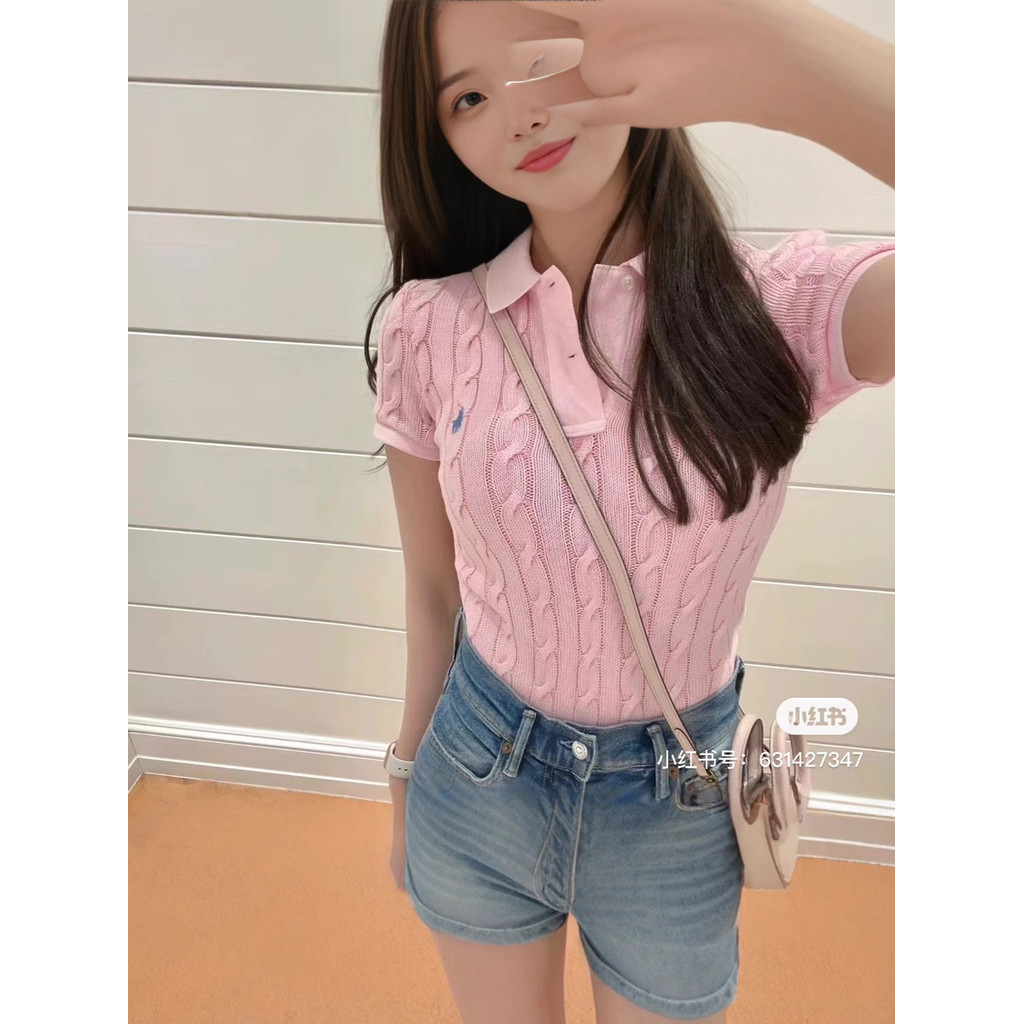 HY4K RL Can scan QR code to mark POLO Knitted short-sleeve top with a small twisted collar T Shirt T