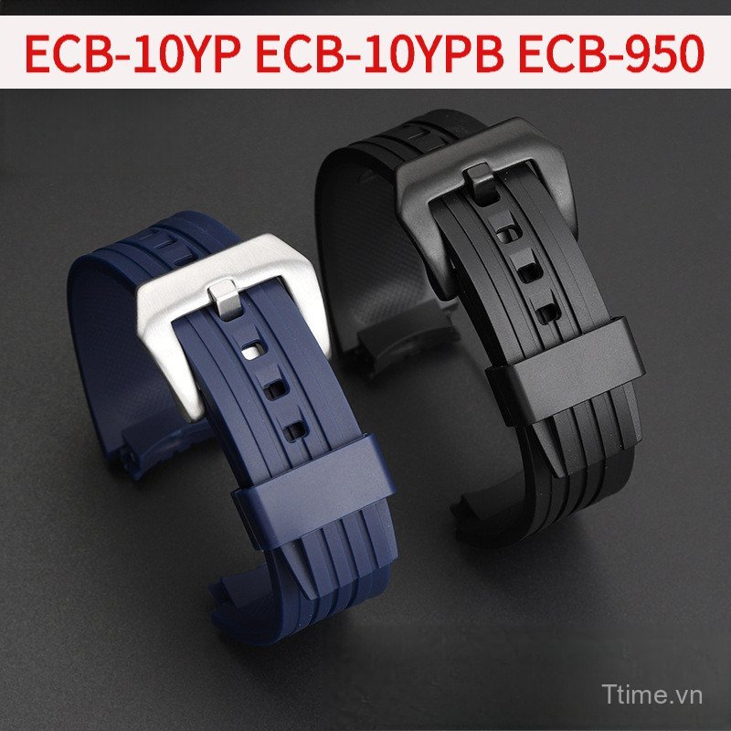 Dây đeo đồng hồ thay thế cho Edifice ECB-10YP ECB-10YPB ECB-950 Dây đeo silicon mềm bền bỉ cho nam P