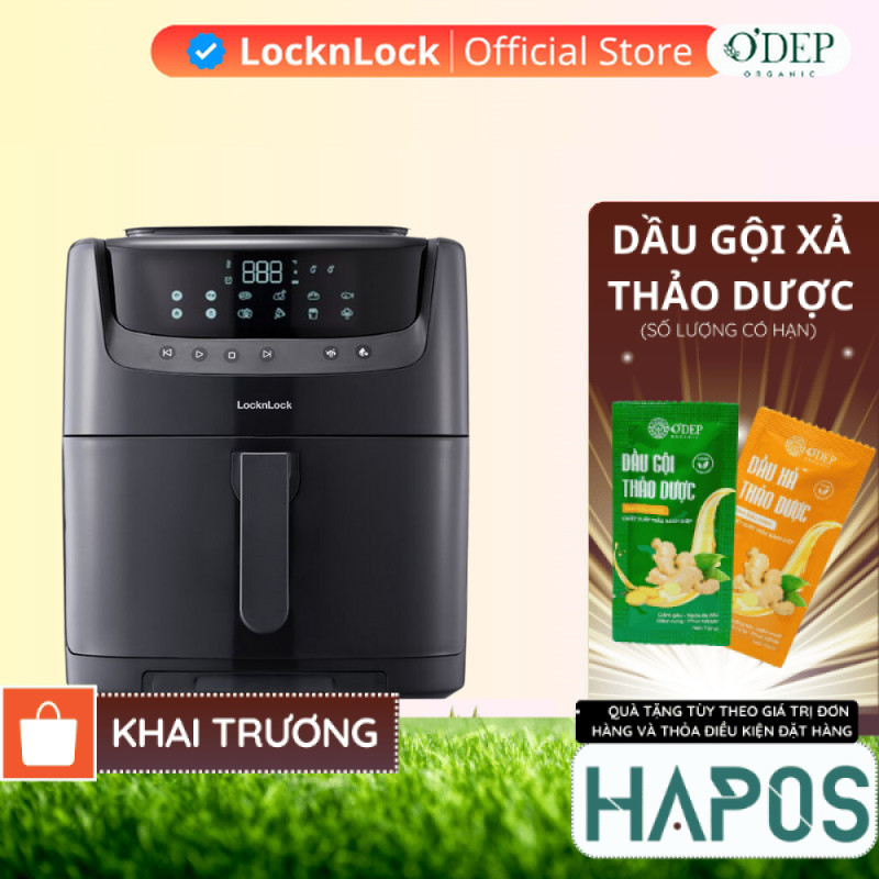Nồi chiên không dầu LocknLock có chức năng hấp 7L Chính hãng EJF881BLK     - HAPOS HOF