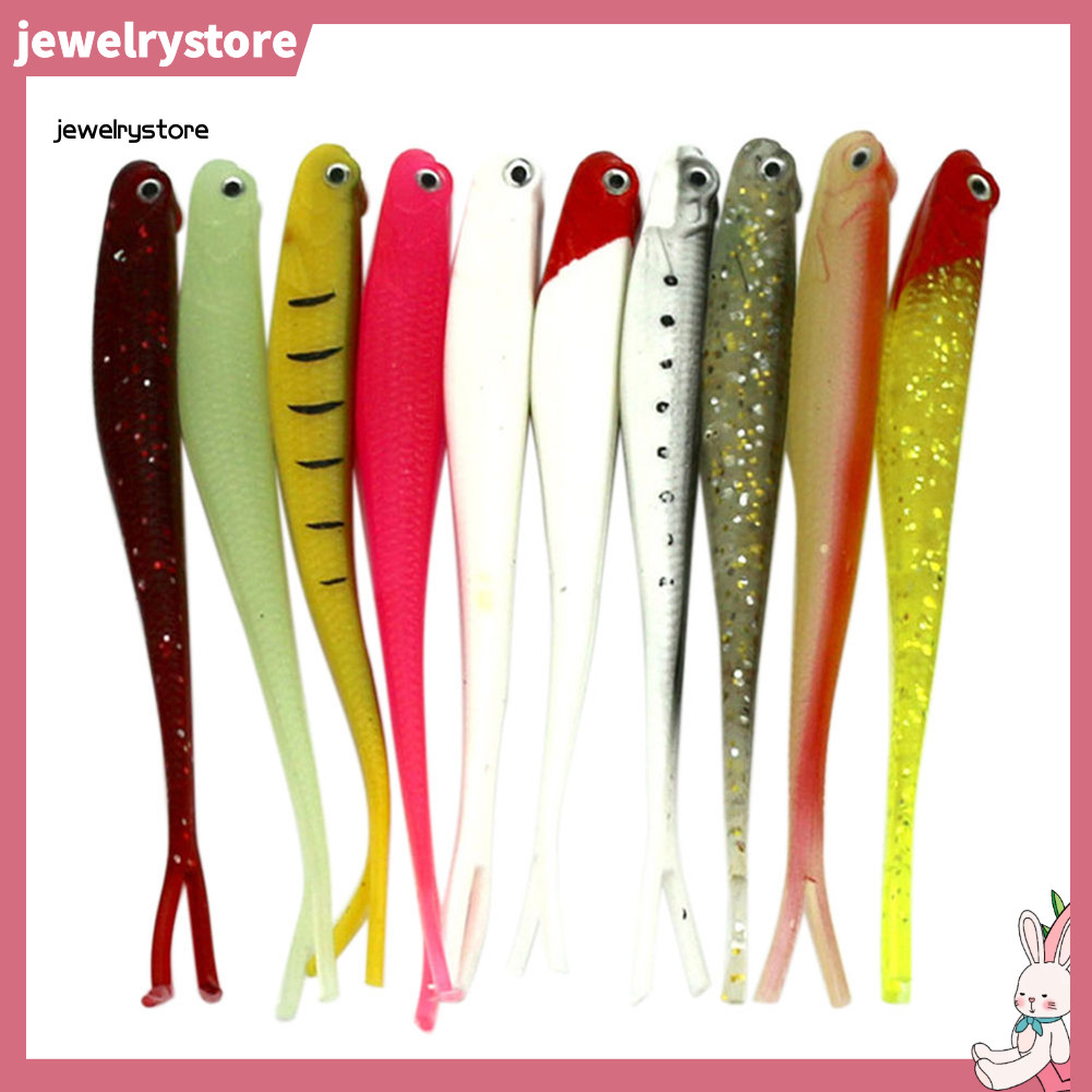 JET 10 Cái / lốc Nhiều Màu Nhựa Mềm 3D Mắt Dụ 13cm Mồi Câu Cá Dụng Cụ